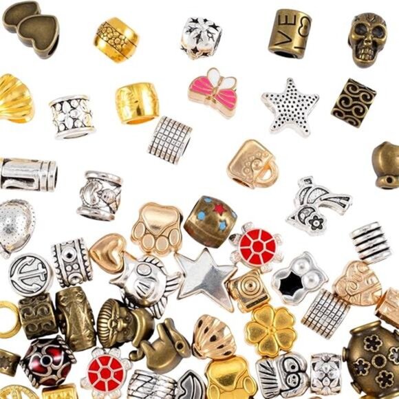 100 Gram Large Hole Beads for Jewelry Making, Craft Beads with Holes, - Picture 7 of 7